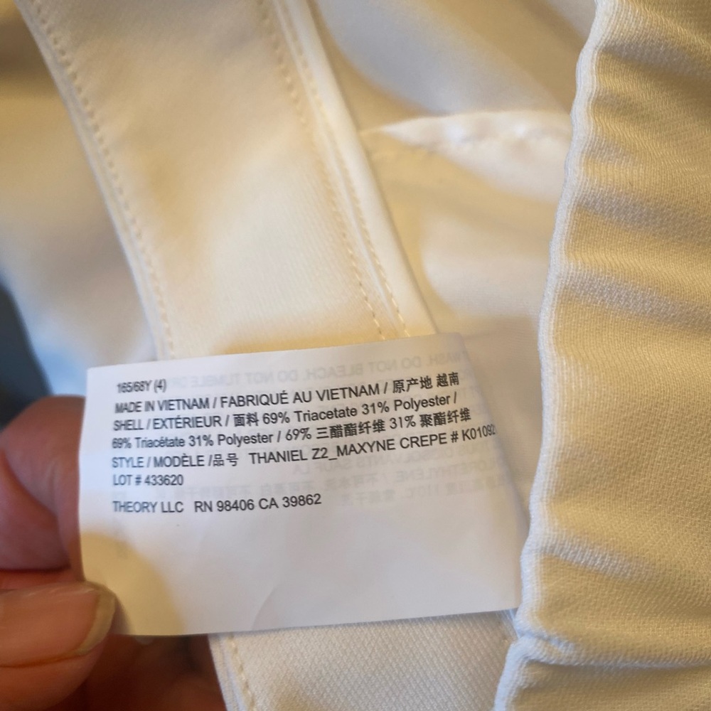 🆕THEORY Thaniel Z2 warm Ivory pants - Picture 13 of 15